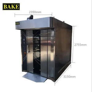 French Baguette Loaf bread baking oven/16/32/64 trays Diesel-Electric Rotary Oven Low Price