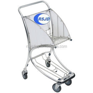 aluminiumlegering 6064 vier- wiel luchthaven winkelwagentje met mand - Product Image 5