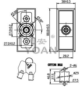 Serrure de distributeur automatique de boissons en alliage de zinc poli, antivol, durable, avec poignée en T, fabriquée en Chine - Product Image 5