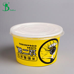 Bol à emporter <span class=keywords><strong>en</strong></span> papier <span class=keywords><strong>de</strong></span> soupe chaude biodégradable pour petit déjeuner, bol à emporter, tasse Restaurant avec couvercle - Product Image 4