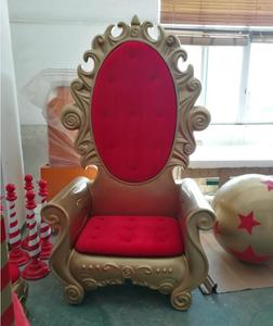 Kırmızı Altın Kral Kraliçe Noel Baba Taht Koltuğu Lüks Saray Tarzı Otel Lobisi Kraliyet Tatil Koltuğu Premium Misafir Karşılama Teşhir Ünitesi - Product Image 3
