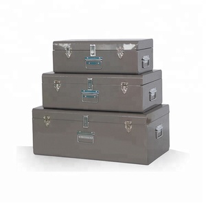 <span class=keywords><strong>Coffre</strong></span> de rangement en acier, lot de <span class=keywords><strong>3</strong></span> coffres de stockage en métal galvanisé - Product Image 3