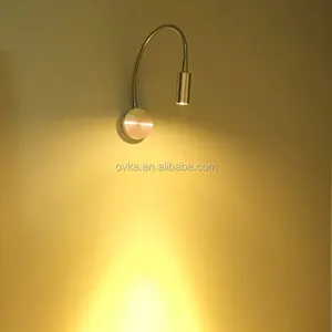 Lampu Dinding LED 3W 12V, Lampu Baca Headboard Samping Tempat Tidur Hotel dengan Sakelar Nyala/Mati Leher Angsa Fleksibel