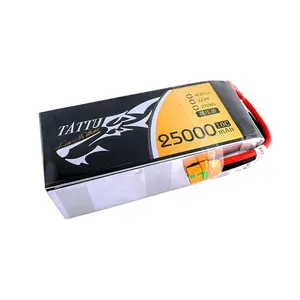 TATTU 22.8V 6S 25000MAh 10C Baterai Lipo Tegangan Tinggi untuk Model UAV dan DRONE RC