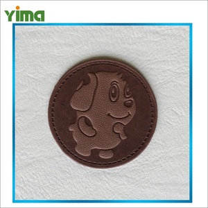 Etichetta in Pelle Rotonda con Lettere Metalliche LOGO <span class=keywords><strong>per</strong></span> <span class=keywords><strong>Abbigliamento</strong></span> di Cani e Animali Domestici, Colori Bianco, Nero e Marrone - Product Image 4