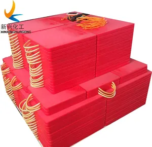 anti slip UHMW polyethylene crane outrigger pads with handle concrete pump truck plate