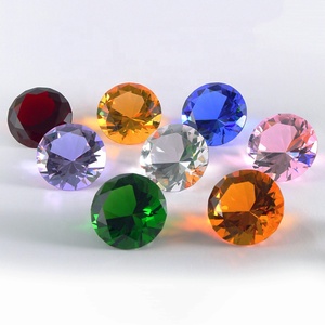 Venta de Fábrica, Pisapapeles de Cristal K9 Dorado Brillante Grande con Forma de Diamante para Boda, con Logotipo Personalizado, Manualidades DIY - Product Image 2