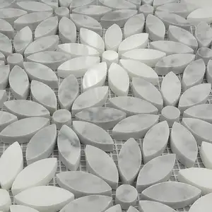 Cina Populer Desain Bunga Marmer Mosaik Ubin untuk Dijual