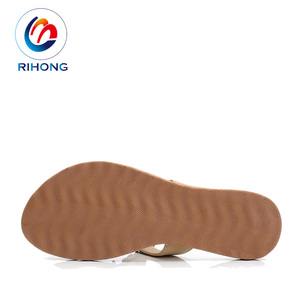 Dimensione femminile di alta qualità 100 naturale di gomma scivolo sandalo pantofola con il fiore - Product Image 5