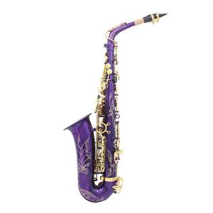 Saxophone professionnel chinois de haute qualité, bon marché, vente directe d'usine, ton <span class=keywords><strong>alto</strong></span>, couleur violet et blanc, laque - Product Image 1
