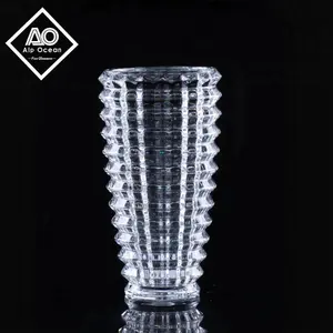 Jarrón de cristal de 29,3 cm de altura, florero elegante para decoración del hogar, florero de cristal al por mayor