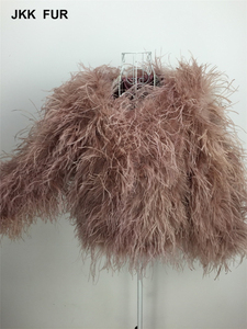 2018 Nouveau Design Femmes Vraie Fourrure Veste Dame <span class=keywords><strong>Plume</strong></span> De Dinde Fourrure Mode Manteau D'hiver - Product Image 5