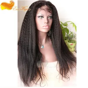 Nhà cung cấp nhà máy trinh Brazil tóc con người lace front wig kinky tóc giả tóc thẳng