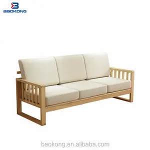 Nouveau modèle 3 sièges en bois massif cadre tissu canapé d'angle