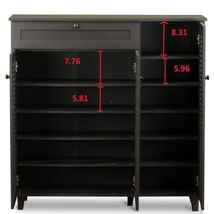 <span class=keywords><strong>Zapatero</strong></span> de madera negro moderno del Gabinete de exhibición de madera - Product Image 2
