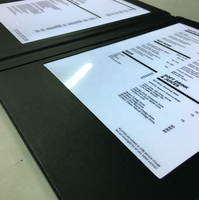 Estaurant – support lectronic en cuir acklit, barre de taille, couverture de menu en cuir usagé
