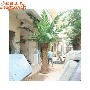 New products large outdoor decorative fiberglass trunks artificial date palm trees for sale