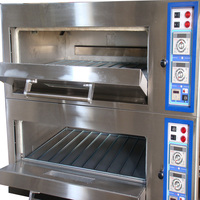 Four à sole industriel double autoportant en acier inoxydable 304, machine à pain, four à pizza électrique, option gaz, minuterie numérique, nouveau 220V