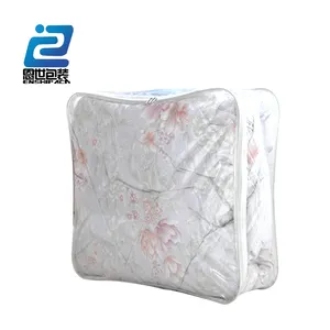 cheap custom made printed clear plastic PVC bedding quilt packaging