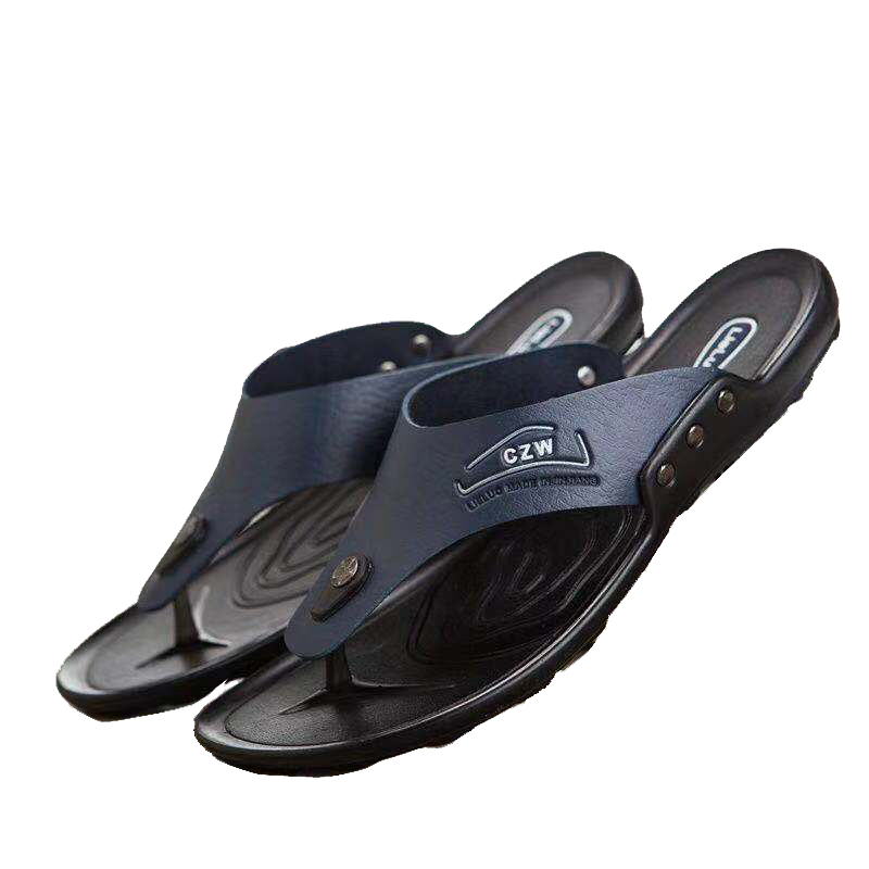 Ojota Midrand Hombre de Cuero Azul – Briganti