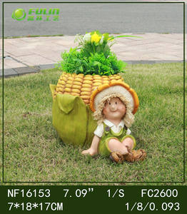 Fille de résine jardin pot pour plante - Product Image 6