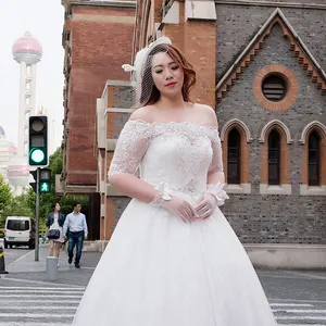 LSW010R Cộng Với Kích Thước Thiết Kế Ăn Mặc Trắng Đính Cườm Wedding Dress Với Sang Trọng Crystal Beaded Prom Dress