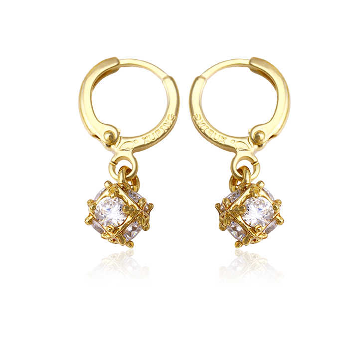 24415 Xuping fashion jewelry 2017 best selling earrings with 14k gold color beautiful drop earrings for woman