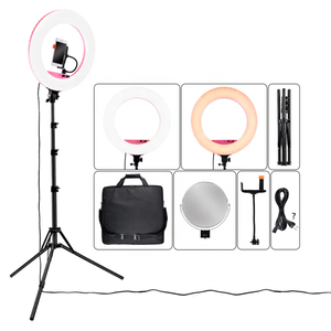 Aro de Luz Profesional con Trípode y Soporte de Pared, Alta Potencia 100w, Lámpara LED de Techo de 18 Pulgadas para Barberías, Salones de Belleza y Maquillaje - Product Image 6