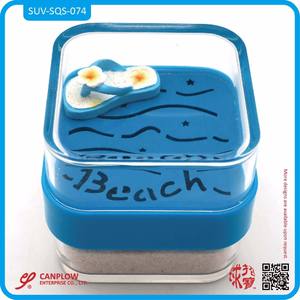 Decorative Eco-Friendly Plastic <b>Creative</b> Design Round Shape Sea Pattern Tourist Mini Art Souvenir <b>Gift</b> Sand Bottle - Product Image 5