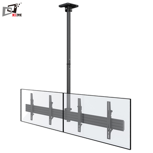 Support de montage pour double écran de 32 à <span class=keywords><strong>65</strong></span> <span class=keywords><strong>pouces</strong></span>, support de plafond pour téléviseur, support mural pour téléviseur avec étagère - Product Image 1