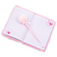 Ensemble stylo et carnet en peluche avec couverture en forme de cœur mignon de la marque Jinghao pour enfants