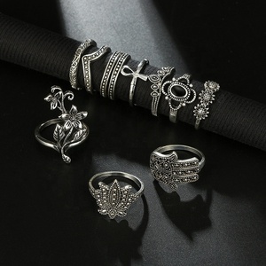 Mode strass pierre argent doigt couronne anneaux boho <span class=keywords><strong>vintage</strong></span> knuckle ring set - Product Image 4