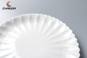 Chaoda conjunto de jantar de china 6-14 polegadas, baratos, branco, hotel, porcelana, prato de chrysantemum, cerâmica, forma de estrela, placa de cerâmica