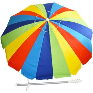 促销热卖彩色彩虹流苏沙滩伞