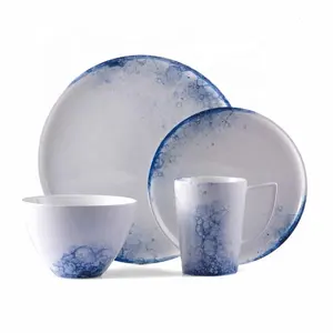 Japanese style latest design crokery dinnerware 16pcs fine porcelain dinner set