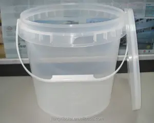 Gıda sınıfı BPA ücretsiz şeffaf plastik kova 5 litre 10 litre ucuz plastik kova üreticisi toptan