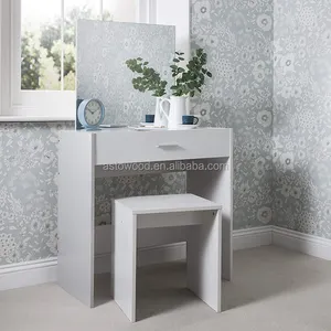 Moderna toletta MFC per il trucco con specchio e sgabello per la camera <span class=keywords><strong>da</strong></span> letto delle ragazze in pannello di legno - Product Image 1