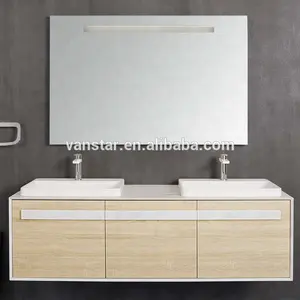Europäischer italienischer Stil Modernes klassisches Massivholz Hotel Gebraucht Doppel Badezimmer Waschtisch Schrank Sets