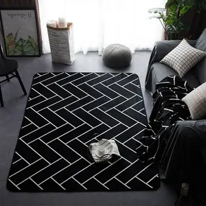 Tùy Chỉnh Hiện Đại Trang Trí Nội Thất Mềm Phòng Ngủ Trắng Đen Khu Vực Phòng Khách Sàn Thảm Và Thảm - Product Image 1
