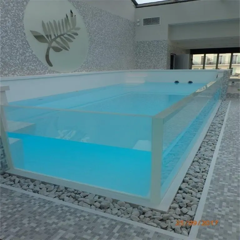 Akrilik yüzme havuzu yer üstü cam panel havuzları plastik pmma pencere şeffaf levhalar