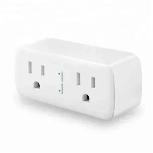 Remote Control Individually Smart Plug 2 in 1 Wireless WiFi Smart Dual Outlet Supporting Google Home, Alexa voice control