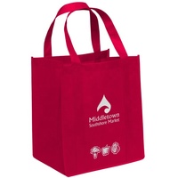 Bolsa de mano de alta calidad con logotipo impreso, promocional, no tejida, reutilizable