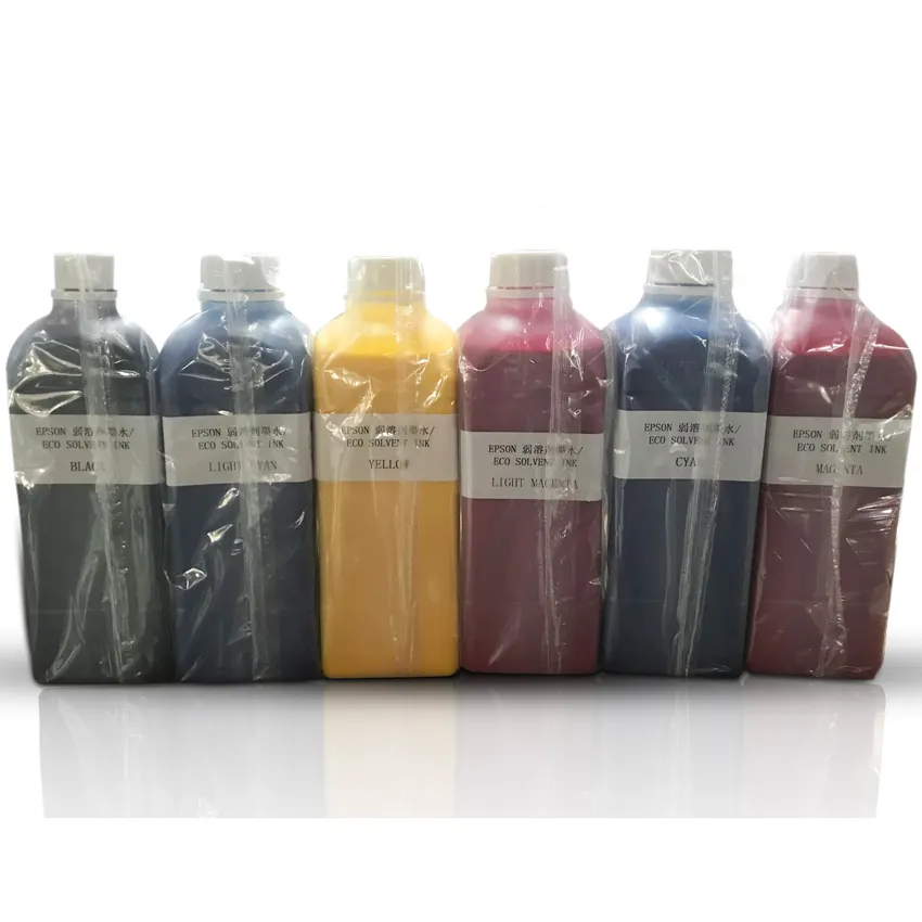 6 colors CMYK LC LM DX6 print head eco solvent printing ink 1 liter