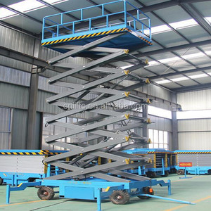 Gunting genggam 12M, <span class=keywords><strong>Platform</strong></span> pengangkat gunting hidraulik dapat ditarik untuk pekerjaan udara - Product Image 2
