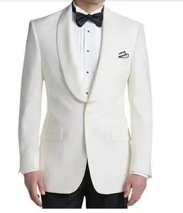 Costume de couture en demi-toile blanche, pour hommes, coupe traditionnelle, pour mariage, smoking