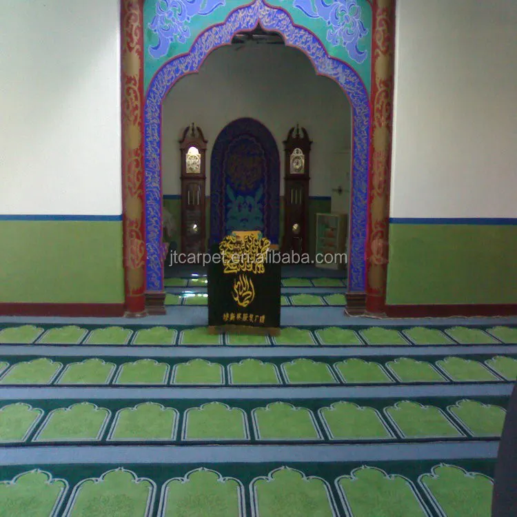 צמר כחול מסגד תפילה רול יד מצויץ מגולף שטיח