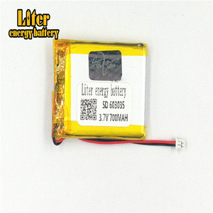 Plug 1.25-2 P 3.7 V 603035 mah 700 lithium polymer lipo rechargeable battery li ion Solar lithium battery with PCM - Product Image 2