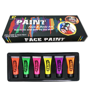 10ml Neon UV <strong>Face</strong> <strong>Paint</strong> <strong>Set</strong> 6 Colors <strong>Face</strong> and Body <strong>Paint</strong> - Product Image 1