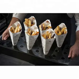 New Food Serving Concept Chips Serving Dishes Black Acrylic Party Ice Cream Cone Catering Holder