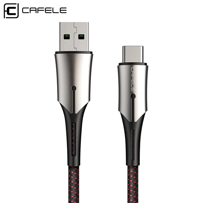 Cafele Original Type C USB Cable Zinc Alloy 1M 5A Type-C Fast Charging Cable For Huawei For Samsung